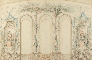 Chinoiserie Wall Design by Jean-Baptiste Pillement Oil Painting