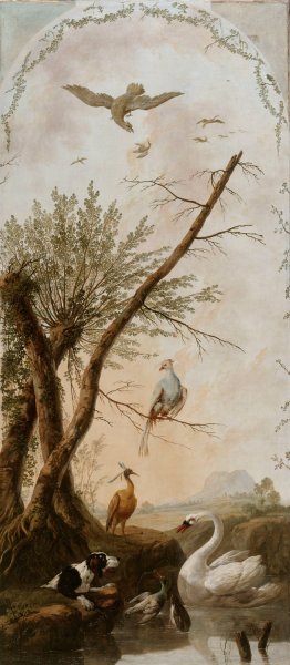 Panneau decoratif a sujets d'animaux by Jean-Baptiste Pillement Oil Painting