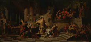 Aeneas Offering Presents to King Latinus and Asking Him for the Hand of His Daughter by Jean-Baptiste Regnault Oil Painting