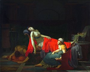 Death Of Cleopatra by Jean-Baptiste Regnault Oil Painting