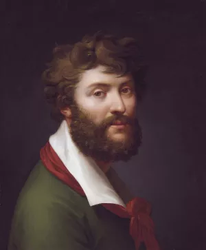 Self-Portrait by Jean-Baptiste Regnault Oil Painting