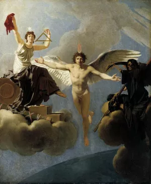 The Genius of France between Liberty and Death by Jean-Baptiste Regnault - Oil Painting Reproduction