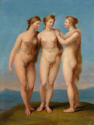 The Three Graces by Jean-Baptiste Regnault Oil Painting