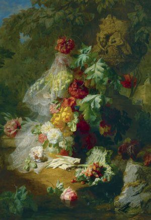 Still Life In A Park With An Urn Of Venus And Adonis Oil painting by Jean-Baptiste Robie