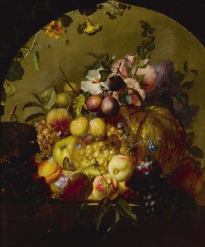 Still Life With Fruit And Flowers  Oil painting by Jean-Baptiste Robie