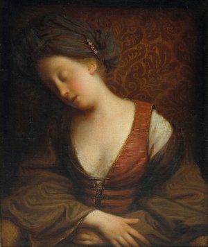 Young Woman Sleeping by Jean-Baptiste Santerre Oil Painting