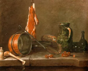 A Lean Diet with Cooking Utensils painting by Jean-Baptiste-Simeon Chardin