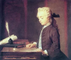 Boy with a Spinning Top Auguste Gabriel Godefroy Oil painting by Jean-Baptiste-Simeon Chardin