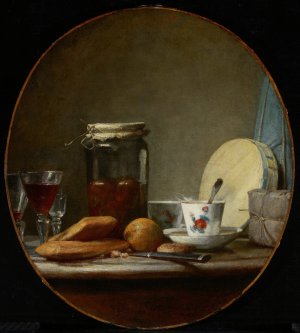 Jar of Apricots by Jean-Baptiste-Simeon Chardin Oil Painting