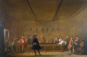 La Partie de billard by Jean-Baptiste-Simeon Chardin Oil Painting