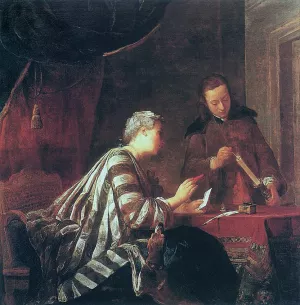 Lady Sealing a Letter Oil painting by Jean-Baptiste-Simeon Chardin