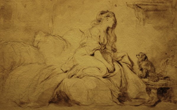 Main Product Photo of Oh! If He were Only as Faithful to Me Painting by Jean-Baptiste-Simeon Chardin