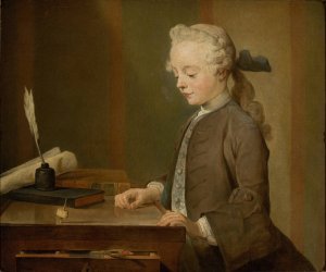 Portrait of Auguste Gabriel Godefroy by Jean-Baptiste-Simeon Chardin Oil Painting