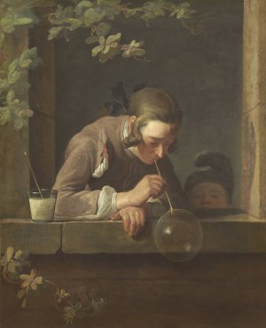 Soap Bubbles by Jean-Baptiste-Simeon Chardin Oil Painting