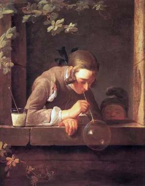 Soap Bubbles by Jean-Baptiste-Simeon Chardin - Oil Painting Reproduction