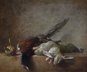 Still Life with Game by Jean-Baptiste-Simeon Chardin Oil Painting