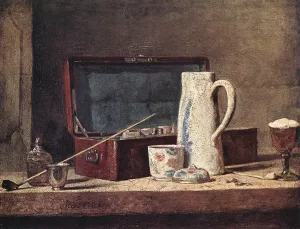 Still-Life with Pipe and Jug by Jean-Baptiste-Simeon Chardin - Oil Painting Reproduction