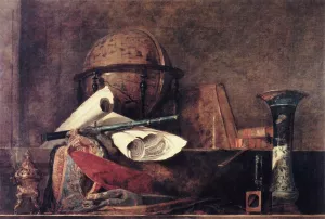 The Attributes of Science by Jean-Baptiste-Simeon Chardin - Oil Painting Reproduction