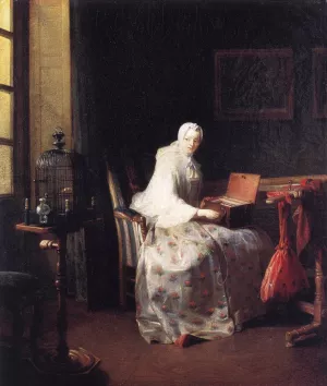 The Canary Oil painting by Jean-Baptiste-Simeon Chardin