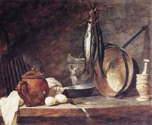 The Fast Day Meal by Jean-Baptiste-Simeon Chardin Oil Painting