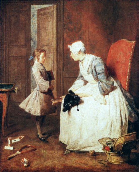 Main Product Photo of The Governess Painting by Jean-Baptiste-Simeon Chardin
