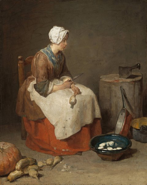 Main Product Photo of The Kitchen Maid  Painting by Jean-Baptiste-Simeon Chardin