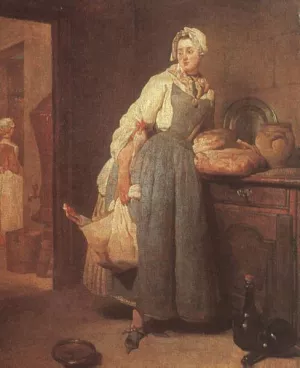 The Return from Market by Jean-Baptiste-Simeon Chardin - Oil Painting Reproduction