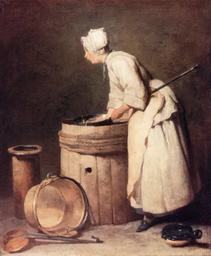 The Scullery Maid by Jean-Baptiste-Simeon Chardin - Oil Painting Reproduction