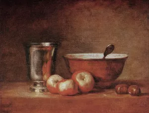 The Silver Cup by Jean-Baptiste-Simeon Chardin - Oil Painting Reproduction