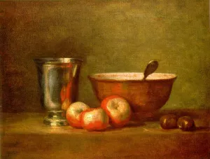 The Silver Goblet by Jean-Baptiste-Simeon Chardin - Oil Painting Reproduction