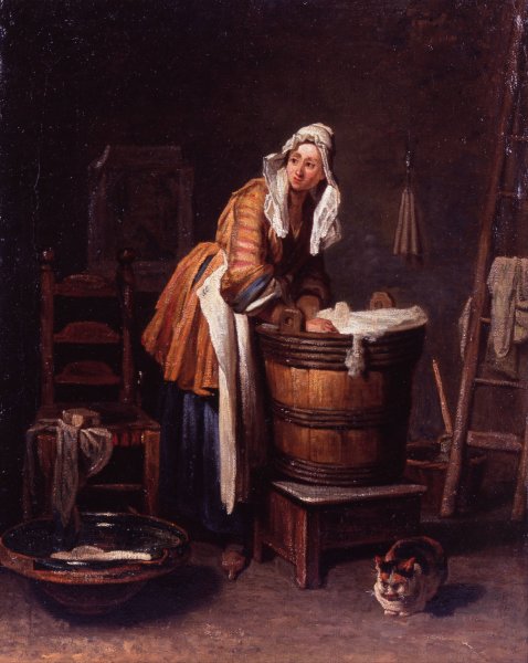 Main Product Photo of Washerwoman Painting by Jean-Baptiste-Simeon Chardin