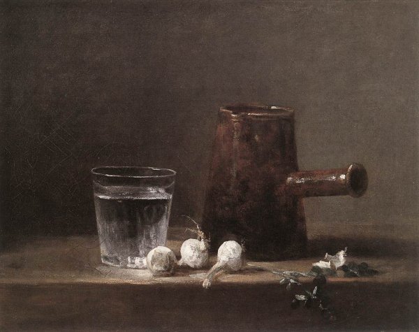Main Product Photo of Water Glass and Jug Painting by Jean-Baptiste-Simeon Chardin
