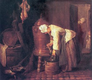 Woman at the Water Cistern by Jean-Baptiste-Simeon Chardin Oil Painting