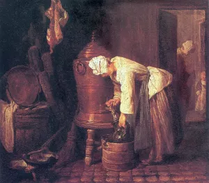 Woman at the Water Cistern by Jean-Baptiste-Simeon Chardin Oil Painting