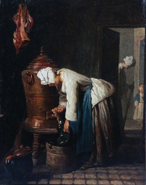 Woman Drawing Water at the Cistern by Jean-Baptiste-Simeon Chardin Oil Painting