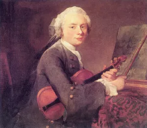 Young Man with a Violin Charles Godefroy by Jean-Baptiste-Simeon Chardin Oil Painting