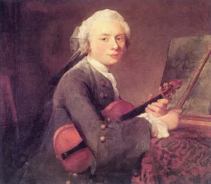 Young Man with a Violin Charles Godefroy Oil painting by Jean-Baptiste-Simeon Chardin