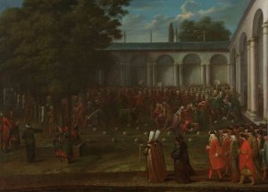 Cornelis Calkoen on his Way to his Audience with Sultan Ahmed III by Jean Baptiste Vanmour Oil Painting