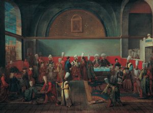 Dinner At The Palace In Honour Of An Ambassador by Jean Baptiste Vanmour Oil Painting