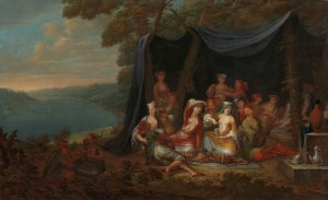 Fete champetre with Turkish Courtiers under a Tent by Jean Baptiste Vanmour Oil Painting