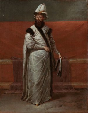 Grand Vizier Nevşehirli Damat Ĭbrahim Pasa by Jean Baptiste Vanmour Oil Painting