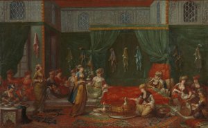 Lying-in Room of a Distinguished Turkish Woman by Jean Baptiste Vanmour Oil Painting