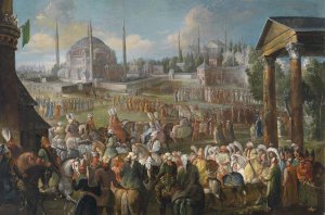 Prozession des Sultans in Istanbul by Jean Baptiste Vanmour Oil Painting