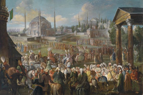 Prozession des Sultans in Istanbul by Jean Baptiste Vanmour - Hand-Painted Oil Painting Reproduction