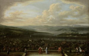 View of Istanbul from the Dutch Embassy at Pera by Jean Baptiste Vanmour Oil Painting