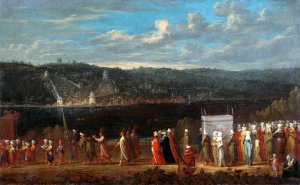 Wedding procession on the Bosphorus by Jean Baptiste Vanmour Oil Painting