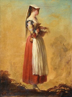 A Girl From Frascati by Jean Barbault Oil Painting