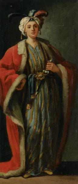 Figure Full Length Dressed a la Turque Oil painting by Jean Barbault