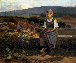 A Pensive Moment by Jean Beauduin Oil Painting