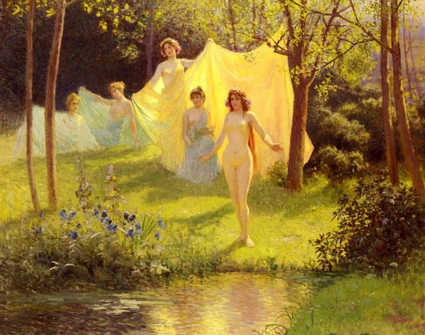 Vestales Au Bain by Jean Beauduin - Hand-Painted Oil Painting Reproduction